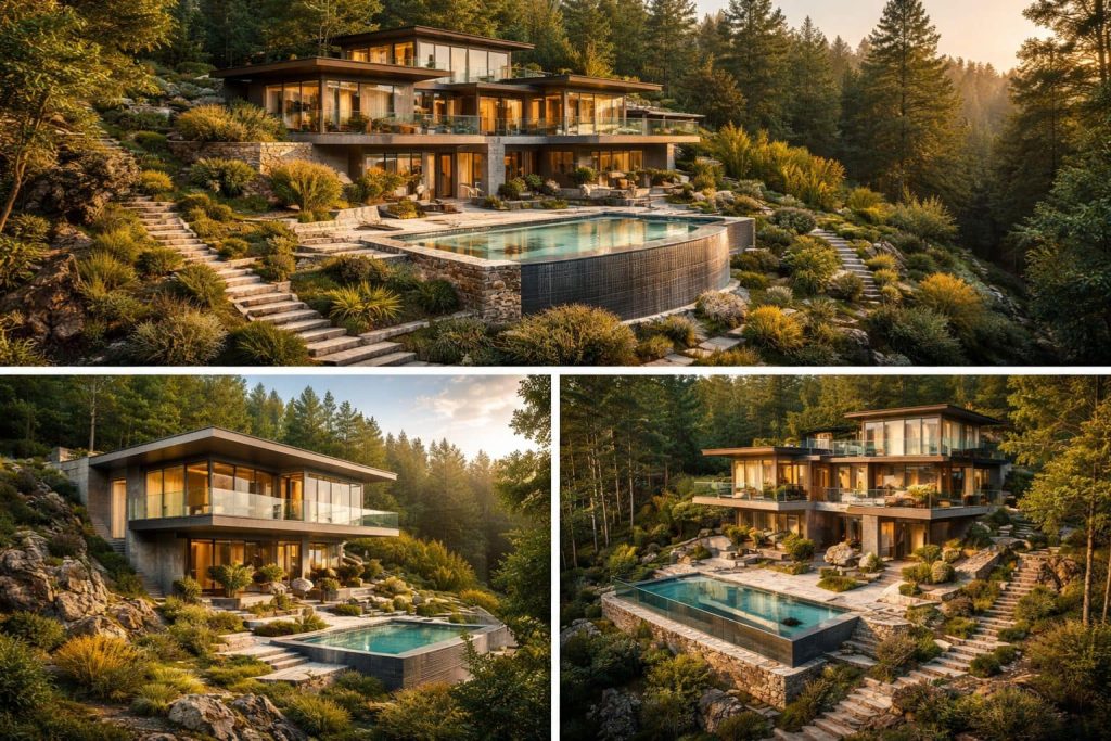 Designs for Sloped or Irregular Plots by SKR Groups.