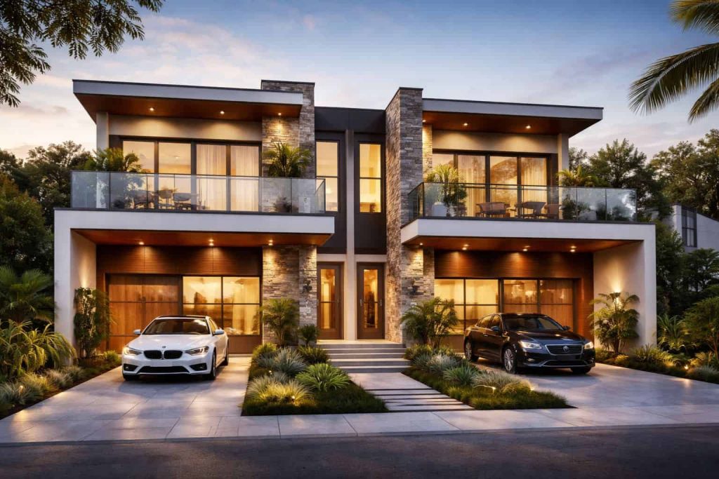 Duplex House Design by SKR Groups.